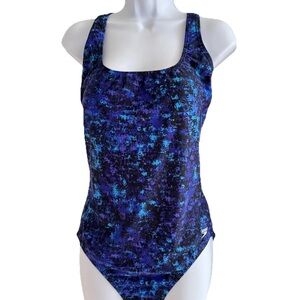 Speedo Swimsuit One Piece Proback Black Blue 16 Removable Pads Water Aerobics